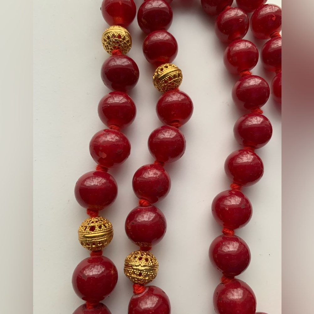 Lisi Lerch red long beaded tassel necklace - Picture 5 of 5